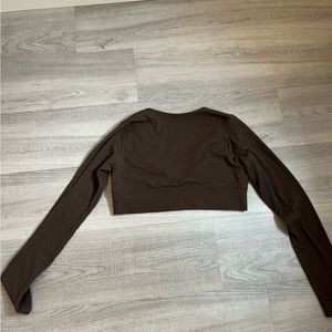 brown cropped long sleeve